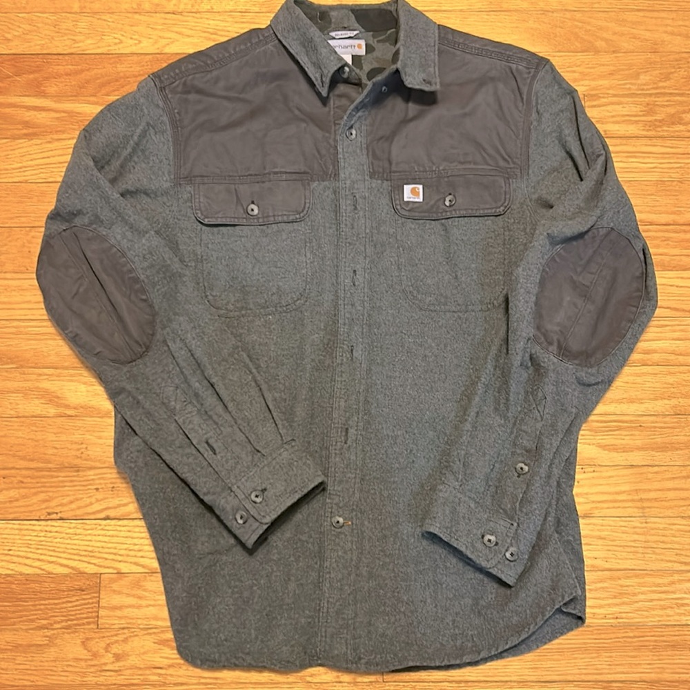 Carhartt Double Breasted Heavyweight Long Sleeve Shirt. Mens Medium. 100% cotton